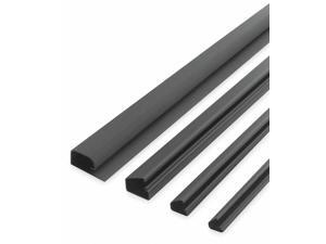 Channel, J Style, 1 1/8Hx48Lx2 3/8Win, Blk Channel, J Style, 1 1/8Hx48Lx2 3/8Win, Blk