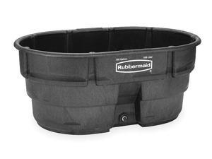 RUBBERMAID FG424500BLA Stock Tank, L 58 , W 39, 150 gal., Black RUBBERMAID FG424500BLA Stock Tank, L 58 , W 39, 150 gal., Black