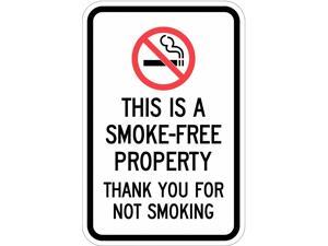 LYLE T1-1079-EG_12x18 Property Sign, Smoke-Free,18 x 12 In LYLE T1-1079-EG_12x18 Property Sign, Smoke-Free,18 x 12 In