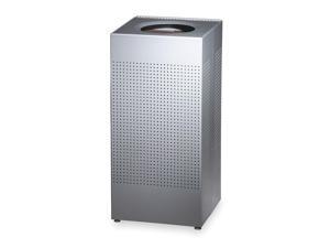 RUBBERMAID FGSC14EPLSM 16 gal. Steel, Rigid Plastic Square Trash Can, Open,