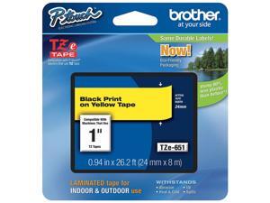 Brother Label Tape Cartridge,26 ft. 4"L,29/32"W HAWA TZe651 Brother Label Tape Cartridge,26 ft. 4"L,29/32"W HAWA TZe651