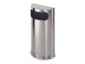 RUBBERMAID FGSO8SSSPL 9 gal. Silver Half Round Stainless Steel Half-Round