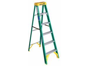 WERNER 5906 6 ft Fiberglass Stepladder, 225 lbs. Capacity WERNER 5906 6 ft Fiberglass Stepladder, 225 lbs. Capacity
