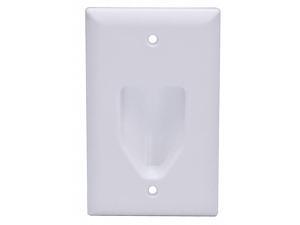 Monoprice 1-Gang Recessed Low Voltage Cable Wall Plate - White Monoprice 1-Gang Recessed Low Voltage Cable Wall Plate - White