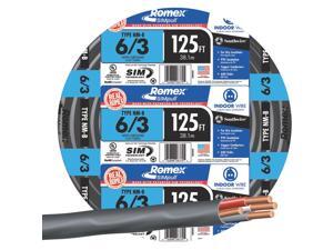 Southwire - 63950002 - Romex SIMpull Cable with Ground, Black, 6/3 Awg, 125 ft Southwire - 63950002 - Romex SIMpull Cable with Ground, Black, 6/3 Awg, 125 ft