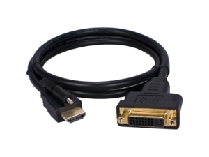 QVS 1-Meter DVI Female to Locking HDMI Male Adaptor QVS 1-Meter DVI Female to Locking HDMI Male Adaptor