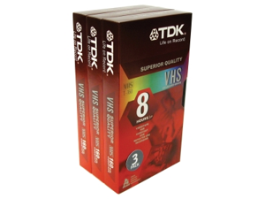 TDK Standard Grade VHS Videotape Cassette, 8 Hours, 3/Pack TDK Standard Grade VHS Videotape Cassette, 8 Hours, 3/Pack