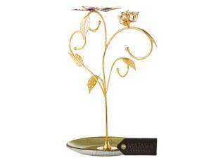 24k Gold Plated Elegant Floral and Butterfly Design Jewelry Stand by Matashi 24k Gold Plated Elegant Floral and Butterfly Design Jewelry Stand by Matashi