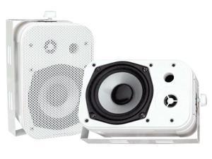Pair New Pyle PDWR30W 3.5'' Indoor/Outdoor Waterproof On-Wall Speakers White 