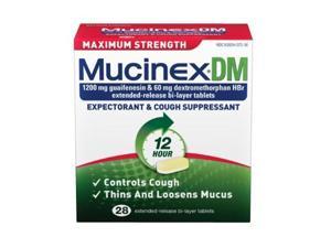 Mucinex DM Max Strength Expectorant and Cough Suppressant 28 Tablets/Box 07228