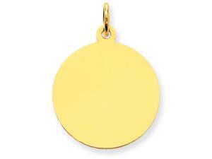 Jewelry Adviser Charms 14k Plain .009 Gauge Circular Engravable Disc Charm