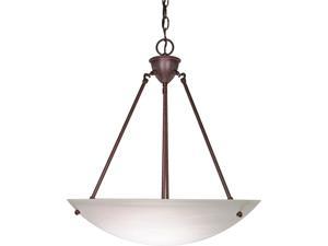 Nuvo 3-Light 23" Hanging Pendant Fixture w/ Alabaster Glass in Old Bronze Finish