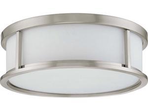 Nuvo Odeon ES - 3 Light 15 inch Flush Dome w/ White Glass - (3) 13w GU24 Lamps Included Nuvo Odeon ES - 3 Light 15 inch Flush Dome w/ White Glass - (3) 13w GU24 Lamps Included
