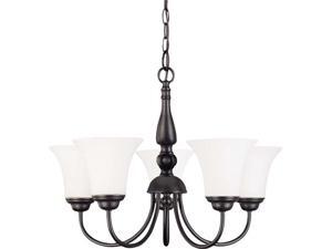 Nuvo Dupont - 5 light 21 inch Chandelier w/ Satin White Glass Nuvo Dupont - 5 light 21 inch Chandelier w/ Satin White Glass