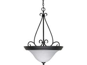 Nuvo Castillo - 3 Light - 19 inch - Pendant - w/ Alabaster Swirl Glass Nuvo Castillo - 3 Light - 19 inch - Pendant - w/ Alabaster Swirl Glass