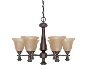 Nuvo Mericana - 6 Light - 26 inch - Chandelier - w/ Amber Water Glass Nuvo Mericana - 6 Light - 26 inch - Chandelier - w/ Amber Water Glass