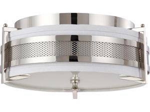 Nuvo Diesel - 3 Light Medium Flush w/ Slate Gray Fabric Shade Nuvo Diesel - 3 Light Medium Flush w/ Slate Gray Fabric Shade