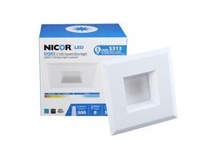 NICOR 3 in. White Square LED Recessed Downlight in 2700K NICOR 3 in. White Square LED Recessed Downlight in 2700K