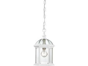 Nuvo Boxwood 1-Light 14" Outdoor Hanging Light w/ Clear Glass in White Finish