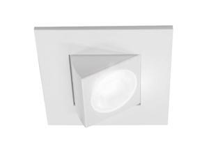NICOR 2 in. Square Eyeball LED Downlight 2700K Warm White 663Lm with White Trim NICOR 2 in. Square Eyeball LED Downlight 2700K Warm White 663Lm with White Trim