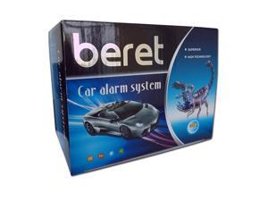 Beret Car Alarm System with 2 Remotes, Shock Sensor, and Keyless Entry Security