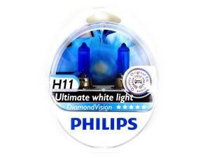 2x PHILIPS Diamond Vision 5000k Headlight Light Bulb H11- Authentic Germany