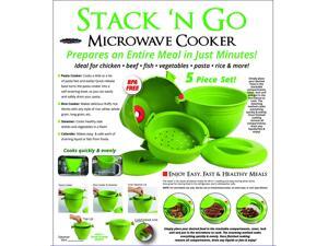 ASOTV Stack 'N Go Microwave Cooker 5 piece Stackable Healthy Steam Cook Set ASOTV Stack 'N Go Microwave Cooker 5 piece Stackable Healthy Steam Cook Set