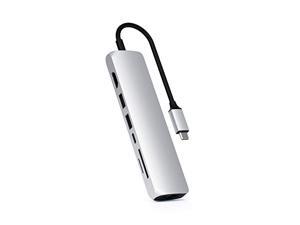 Satechi USB-C Slim Multi-Port with Ethernet Adapter - 4K HDMI, Gigabit Ethernet, USB-C PD Charging - Compatible with 2020/2019 MacBook Pro, 2020/2018 iPad Pro, Microsoft Laptop 3 (Silver) Satechi USB-C Slim Multi-Port with Ethernet Adapter - 4K HDMI, Gigabit Ethernet, USB-C PD Charging - Compatible with 2020/2019 MacBook Pro, 2020/2018 iPad Pro, Microsoft Laptop 3 (Silver)