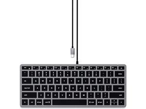 Satechi Slim W1 Wired Backlit Keyboard – Illuminated Keys & Built-in USB-C Connection – Compatible with 2020 iMac, 2020 MacBook Pro, 2020 MacBook Air, 2020 iPad Pro/Air