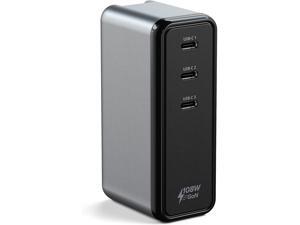 Satechi 108W USB-C 3-Port GaN Wall Charger – 3-in-1 GaN Charging – Compatible with 2020/2019 MacBook Pro, 2020 MacBook Air M1, 2021 iPad Pro M1, iPhone 12 Pro Max/12 Pro/12 Mini/12 Satechi 108W USB-C 3-Port GaN Wall Charger – 3-in-1 GaN Charging – Compatible with 2020/2019 MacBook Pro, 2020 MacBook Air M1, 2021 iPad Pro M1, iPhone 12 Pro Max/12 Pro/12 Mini/12