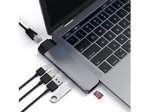 Satechi Aluminum Type-C Pro Hub Adapter with Ethernet - 4K HDMI Video Output, USB-C PD, Gigabit Ethernet, USB 3.0 Ports and Micro SD Card Slot for 2016/2017/2018 MacBook Pro 13-Inch and 15(Space Gray) Satechi Aluminum Type-C Pro Hub Adapter with Ethernet - 4K HDMI Video Output, USB-C PD, Gigabit Ethernet, USB 3.0 Ports and Micro SD Card Slot for 2016/2017/2018 MacBook Pro 13-Inch and 15(Space Gray)
