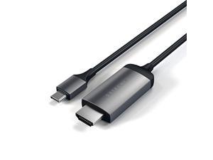 Satechi Aluminum Type-C HDMI Cable 4K 60Hz - Compatible with 2016/2017/2018/2019 MacBook Pro, 2018/2019 MacBook Air, 2018 iPad Pro, 2015/2016/2017 MacBook, Microsoft Surface Go and More (Space Gray)