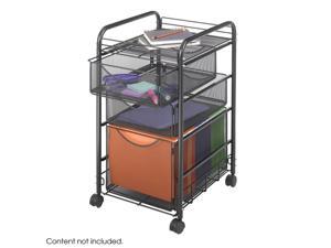 Safco Onyx Mesh Mobile File With Two Supply Drawers 15-1/4w x 17d x 27h Black