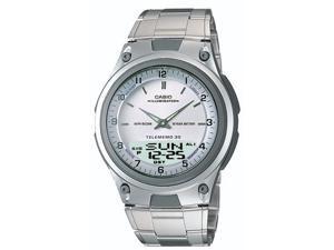 Mns 30Pg Databank Analog Watch Ana Digi Chrono Wht Dial w/SS Brclt 50m WR Mns 30Pg Databank Analog Watch Ana Digi Chrono Wht Dial w/SS Brclt 50m WR