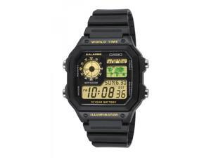 Men's Casio Digital Square Black Case Resin Sport Watch AE1200WH-1BV Men's Casio Digital Square Black Case Resin Sport Watch AE1200WH-1BV