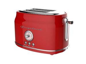 Frigidaire Retro Home Kitchen 2 Slice Toaster Maker with Wide Bread Slots, Red