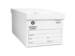 Business Source Storage Boxes Legal 500 lb 15"x24"x10" 12/CT White 26753 Business Source Storage Boxes Legal 500 lb 15"x24"x10" 12/CT White 26753