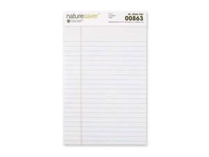 Nature Saver Jr. Legal Pads Ruled Recycled 5"x8" 50 Sheets White 00863 Nature Saver Jr. Legal Pads Ruled Recycled 5"x8" 50 Sheets White 00863
