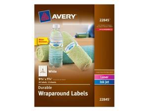 Avery Water-Resistant Wraparound Labels, Permanent Adhesive, 9.75" x 1.25", Rectangle, 40 Labels (22845)