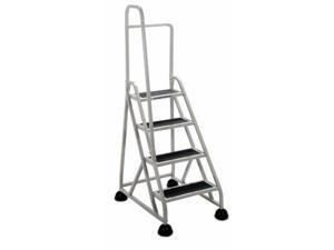 Cramer Four-Step Stop-Step Folding Aluminum Ladder w/Left Handrail 66 1/4" High