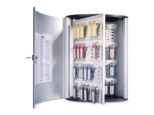 Durable Locking Key Cabinet 72-Key Brushed Aluminum 11 3/4 x 4 5/8 x 15 3/4