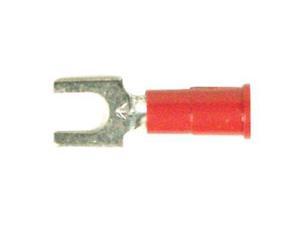 The Install Bay RVST88 Red Vinyl 8 Gauge #8 Spade Terminal Connector (25/pack)