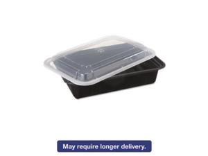 C-Rect Plas Cntnr W/Lid 38Oz Microwvb Bla 150 C-Rect Plas Cntnr W/Lid 38Oz Microwvb Bla 150