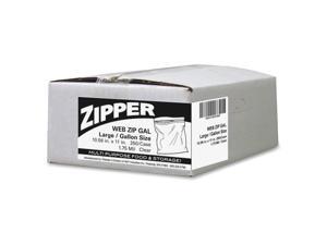 Webster Industries ZIP1GS250 11 x 10.5 in. Resealable Clear Plastic Storage Bags, 1 gal - 1.75 Mil, Clear - 250 per Box Webster Industries ZIP1GS250 11 x 10.5 in. Resealable Clear Plastic Storage Bags, 1 gal - 1.75 Mil, Clear - 250 per Box