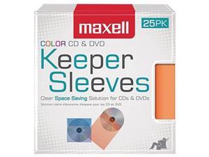 Maxell Cd/Dvd Keeper Sleeves - Color (25 Pack)