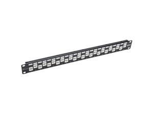 Tripp Lite 24-Port 1U Rack-Mount Cat6a/Cat6/Cat5e Offset Feed-Through Patch Panel with Cable Management Bar, RJ45 Ethernet, TAA (N254-024-6A-OF) Tripp Lite 24-Port 1U Rack-Mount Cat6a/Cat6/Cat5e Offset Feed-Through Patch Panel with Cable Management Bar, RJ45 Ethernet, TAA (N254-024-6A-OF)