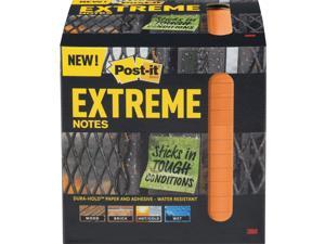 Post-it XTRM3312TRYO Extreme Notes, 3 in. x 3 in., Orange, 12 Pads/Pack, 45 Sheets/Pad