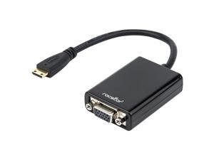 Rocstor Y10A185-B1 6In Mini Hdmi To Vga Adapter Male To Vga Female Black