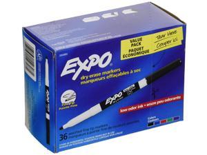 EXPO 2003893 Low Odor Dry Erase Markers, Fine Tip - Office Pack, Assorted Colors, 36/Pack