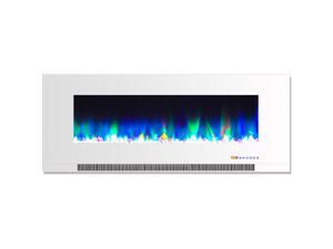 Camfp CAM50WMEF-1WHT 50" Color Changing Wall Mount Fireplace With Crystals Camfp CAM50WMEF-1WHT 50" Color Changing Wall Mount Fireplace With Crystals
